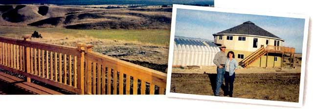 A million-dollar view greets Paul and Sherri every morning. The circular portion of their home was a kit.